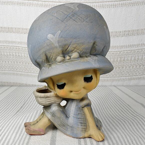 Vintage UCTCI Japan Ceramic Figurines Rare Set Boy Girl 7” Collectible - Picture 4 of 10